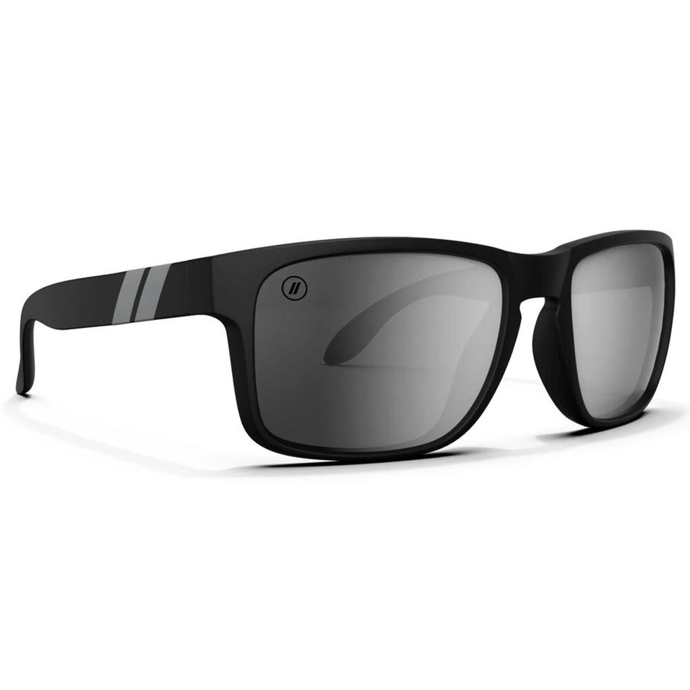 BLENDERS Black Plastic Silver Mirror Lenses Shield Sunglasses Sunnies Unisex
